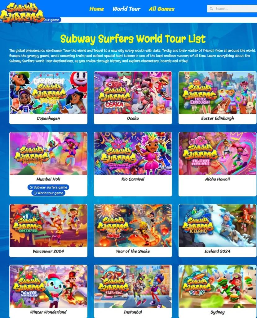 Play Subway Surfers online on Subwaysurfer.org