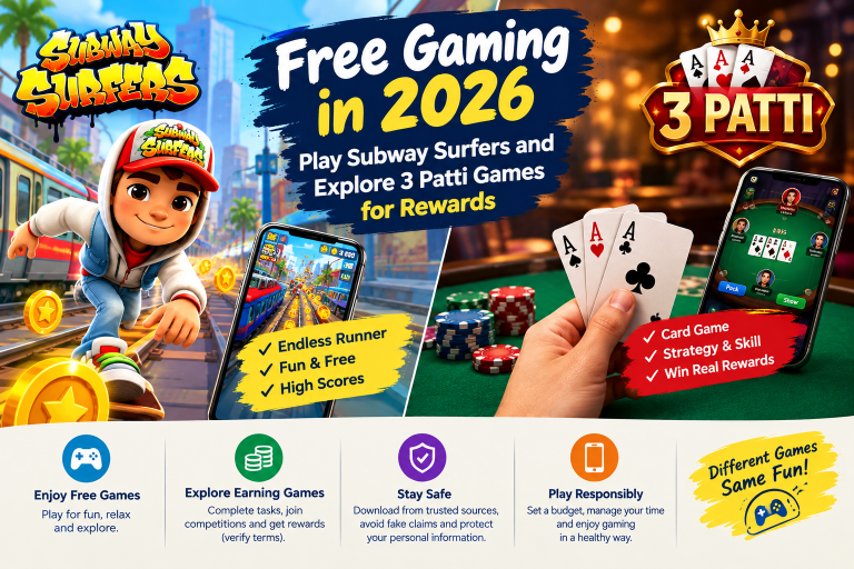 Free Gaming in 2026: Play Subway Surfers and Explore 3 Patti Games for Rewards